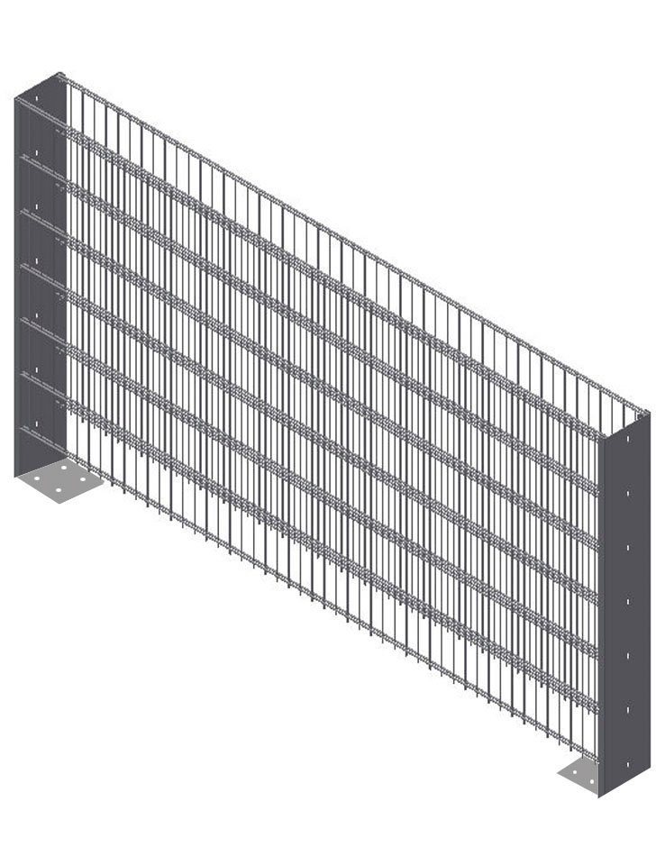 KRAUS Gabionenzaun Gabione-200, (Set), anthrazit, 123 cm hoch, 2 Elemente für 2 m, 2 Pfosten 160 cm von KRAUS