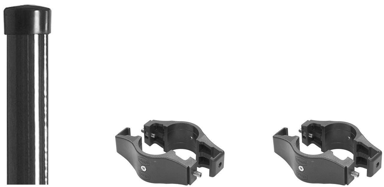 KRAUS Zaunpfosten Dino-Z42, Komplett Zaunpfosten ØxH: 4,2x120 cm inkl. Befestigungsschelle von KRAUS