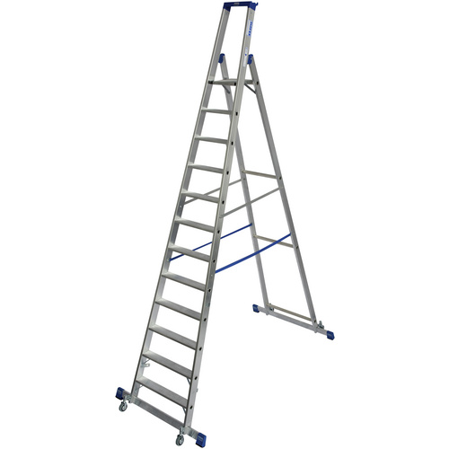KRAUSE Stufen-Stehleiter »STABILO«, 12 Sprossen, Aluminium - silberfarben von KRAUSE