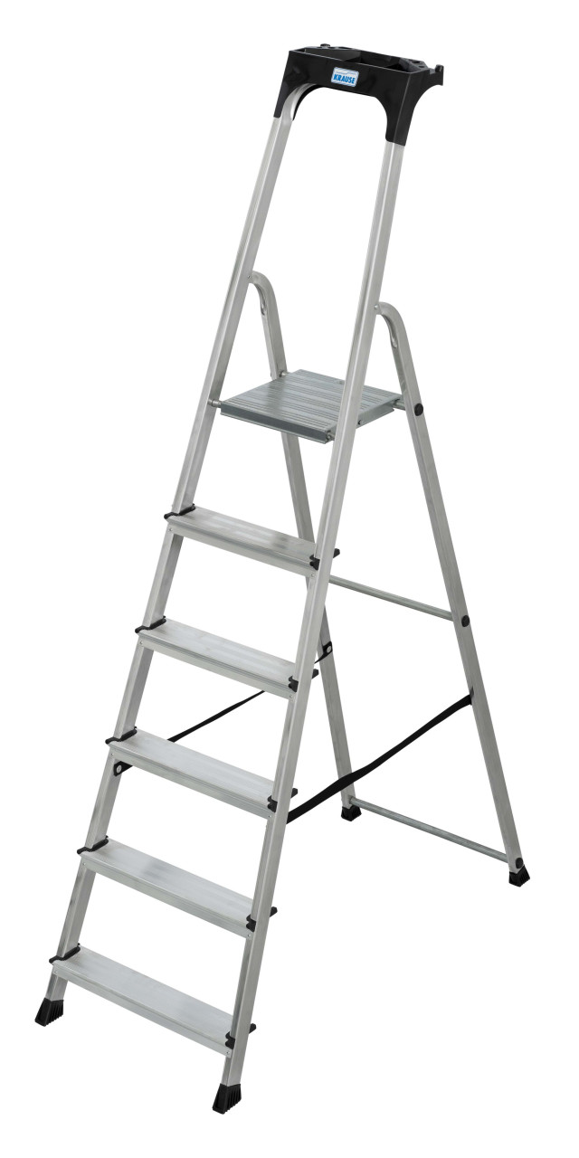 Krause Aluminium Stufen-Stehleiter CORDA 6 Stufen mit Ablageschale 3,20 m von KRAUSE