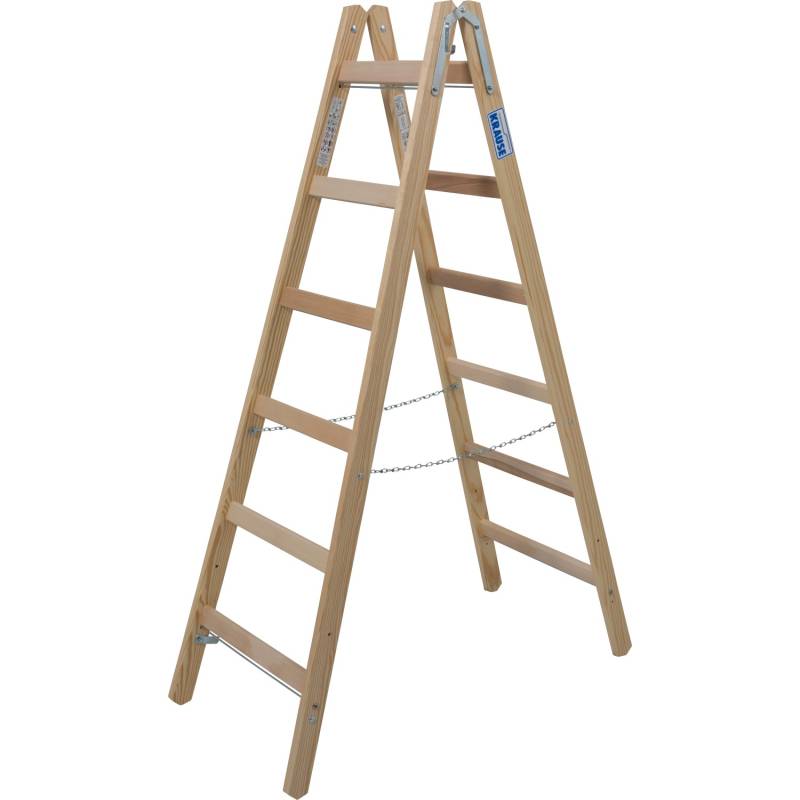 Krause Holz-Doppelleiter Stabilo 2 x 6 Sprossen Braun von KRAUSE