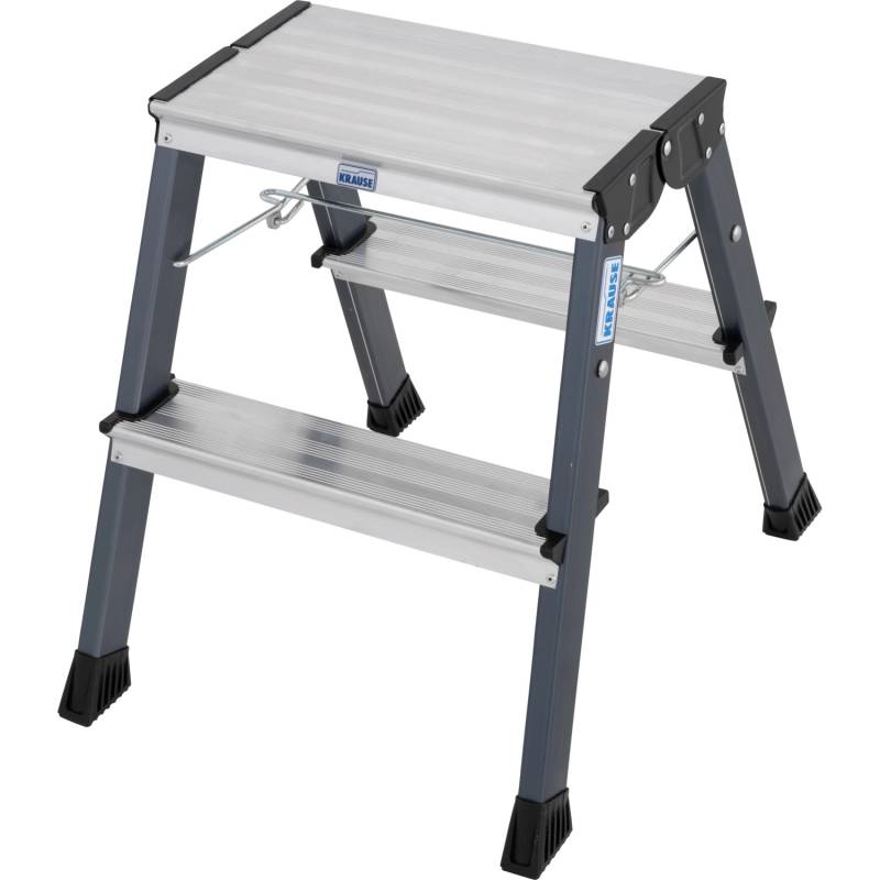 Krause Klapptritt Treppy 2 x 2 Stufen 45 cm x 40 cm x 50 cm Eloxiert von KRAUSE