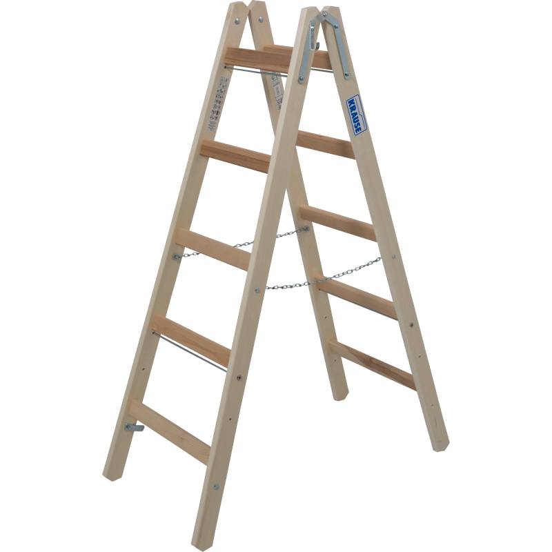 Krause Sprossenstehleiter 'Stabilo' Holz 2 x 5 Stufen von KRAUSE
