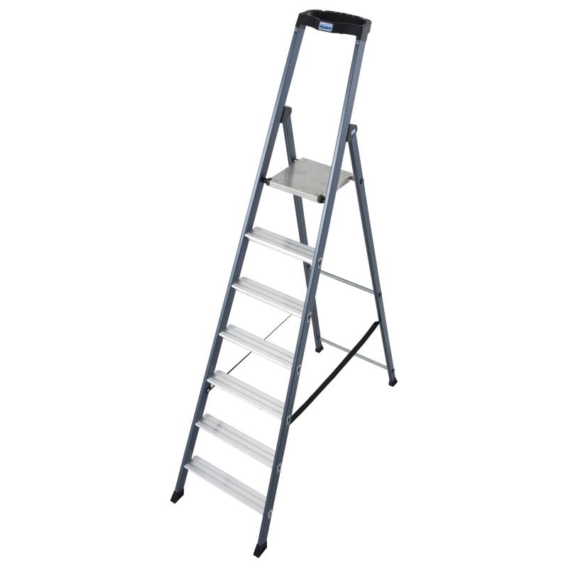 Krause Stehleiter 'SePro S' 1 x 7 Stufen eloxiert von KRAUSE