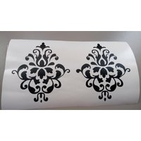2Er-Set | 3" - 5" Damast-Muster-Wandaufkleber, Damast-Wandaufkleber, Kinderzimmer-Wandaufkleber, Wandaufkleber, Damast-Wandaufkleber von KRCustomDesignDecals