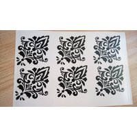 3Er-Set | 3" - 5" Damast-Muster-Wandaufkleber, Damast-Wandaufkleber, Kinderzimmer-Wandaufkleber von KRCustomDesignDecals