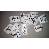 Set Von 6 Benutzerdefinierte Vinyl Küche Label Aufkleber, Name Abziehbild, Stichwörter von KRCustomDesignDecals