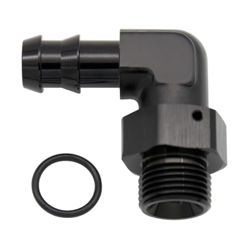 KRD PERFORMANCE Schlauchverschraubungsadapter, 90 Grad -8 AN ORB männlich auf 12,7 mm Widerhaken, Aluminium, Schwarz KRD PERFORMANCE Schlauchverschraubungsadapter, 90 Grad -8 AN ORB männlich auf 12,7 mm Widerhaken, Aluminium, Schwarz von KRD PERFORMANCE