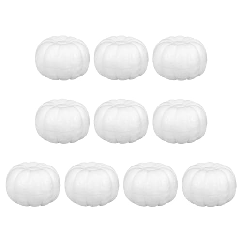 KRDPMV 10 Stück Schaumkürbisse, handgemachte Polystyrol-Kürbisse, Pflanzendekorationen, künstliche Kürbisse, Halloween-Handwerk, Herbst, 10 cm von KRDPMV