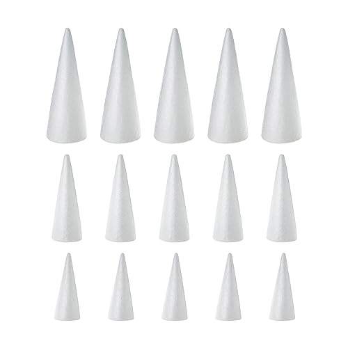 KRDPMV 15 Stück Schaumstoff-Kegel für Kuchen, Polystyrol-Kegel für Partys, Hochzeiten KRDPMV 15 Stück Schaumstoff-Kegel für Kuchen, Polystyrol-Kegel für Partys, Hochzeiten von KRDPMV