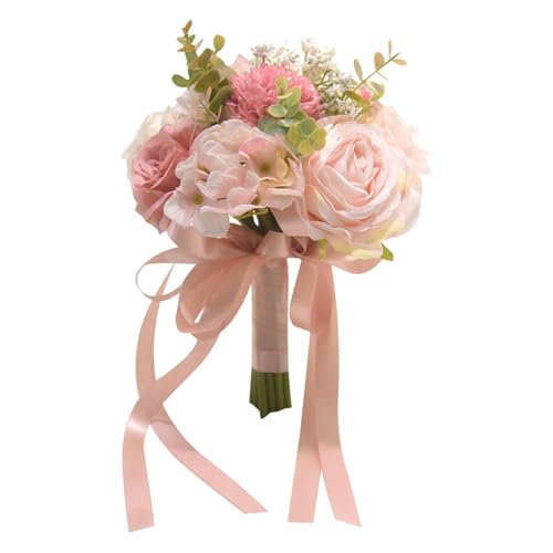 KRDPMV Brautstrauß mit künstlichen Rosen für die Zeremonie, Rosa KRDPMV Brautstrauß mit künstlichen Rosen für die Zeremonie, Rosa von KRDPMV