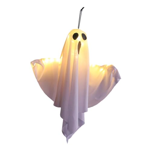 KRDPMV Im Dunkeln leuchtende fliegende Geister, Halloween-Dekorationen mit Geistern, Stoffgeistern für Bäume, Inte, weiß KRDPMV Im Dunkeln leuchtende fliegende Geister, Halloween-Dekorationen mit Geistern, Stoffgeistern für Bäume, Inte, weiß von KRDPMV