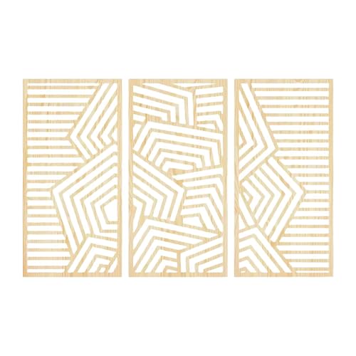 KRDPMV Set mit 3 Wandskulpturen aus Holz für die Dekoration des Hauses, Pentagon KRDPMV Set mit 3 Wandskulpturen aus Holz für die Dekoration des Hauses, Pentagon von KRDPMV