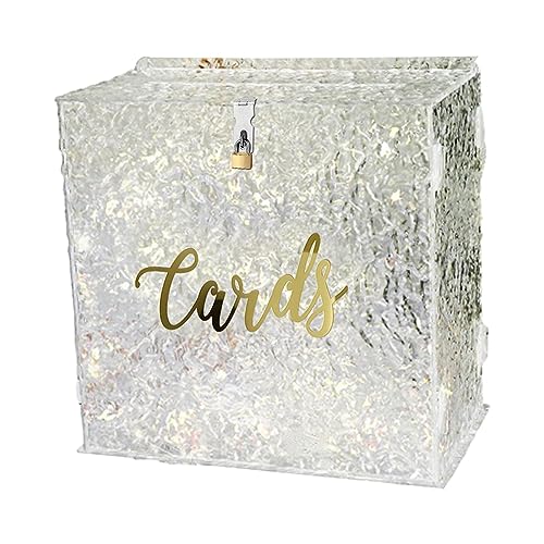 KRDPMV Visitenkartenbox aus Acryl mit Schlitz für Hochzeit, elegante Geschenkboxen für Empfänge, Partys, Abschlussfeiern, Geburtstage, Stil a von KRDPMV