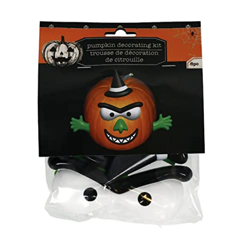 KRE Kürbis-Dekoration ohne Schnitzerei-Set (2er-Pack), Halloween-Kürbisgesichter zum Einschieben von KRE