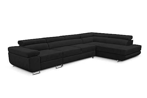 KREATIVE FURNITURE & DESIGN Ecksofa Rechts 343x88x203 cm - Sofa mit Schlaffunktion - Geräumig Eckcouch - Couch L Form - Wohnlandschaft L-Form Perfekt Für Ihr Zuhause Dunkelgrau Rechts von KREATIVE FURNITURE & DESIGN