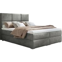 Bari 1 Boxspringbett 180x200, boxspringbett bett mit bettkasten, Bonell-Matratze and Topper, Doppelbett, Hellgrau von KREATIVE FURNITURE