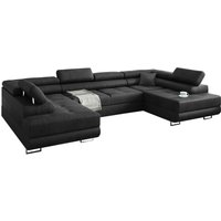 Ecksofa Miami u Eckcouch mit Schlaffunktion und Bettkasten, 338 x 203 cm Dunkelgrau von KREATIVE FURNITURE