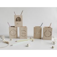 Personalisierte Stiftebox I Stiftehalter Aus Holz Mit Name Einschulung Geschenk Zum Schulanfang Schulkind Schreibtischorganizer von KREATIVLIEBErmann