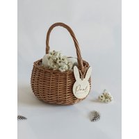 Personalisiertes Osterkörbchen | Osternest I Hasenanhänger Für Osterkorb Osterdeko Holzanhänger Graviert von KREATIVLIEBErmann