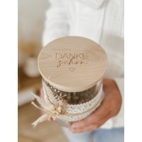 Vorratsglas "Ein Kleines Dankeschön' I Mit Graviertem Holzdeckel Geschenkidee Für Lehrer, Erzieher, Kollegen Mitbringsel von KREATIVLIEBErmann