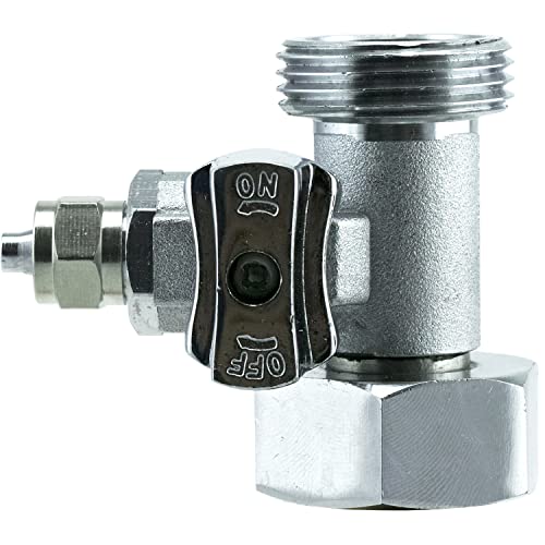 Adapter T-Stück 3/4 IG x3/4 AG x1/4" Schlauch (6,35mm) Wasseranschluß Verteiler mit Absperrventil zum Anschluss von 2 Geräten (TS-3414) von KREFT