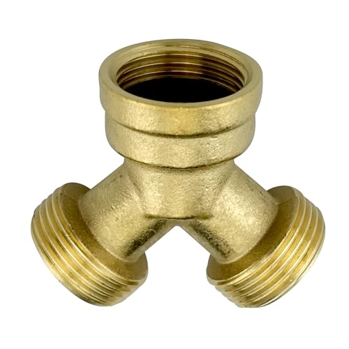 Wasseranschluss von 2 Geräten z.B. Spül- Waschmaschine Y-Verteiler Mit zwei Abgängen 3/4 Zoll Außengewinde und einem Anschluss 3/4 Zoll Innengewinde 2-Wege Verteilerstück (Verteiler Y) von KREFT