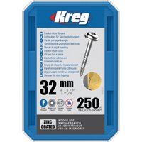 32 mm Taschenlochschraube Zinkbeschichtet Maxi-Loc, Feingewinde Kreg SML-F125-250 32 mm Taschenlochschraube Zinkbeschichtet Maxi-Loc, Feingewinde Kreg SML-F125-250 von KREG