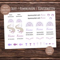 Kerzenfolie Kommunion „Du Gehst Mit" Für Mädchen Personalisiert von KREMAdesign24