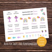 Kerzenfolie Kommunion „Kommt Her Und Esst Mit" Für Mädchen Personalisiert Kerzenfolie Kommunion „Kommt Her Und Esst Mit" Für Mädchen Personalisiert von KREMAdesign24