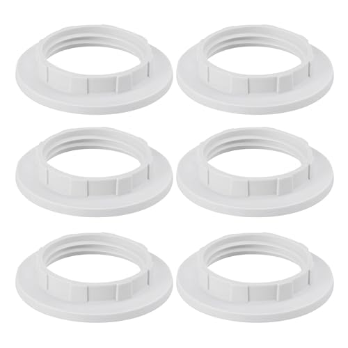 Lampenschirm-Reduzierring für E27-Glühbirnen – 6 Stück Lampenschirm-Adapterring für Tisch- und Deckenlampen – Schraubbirnen Lampenfassung Ersatzring – Lampenschirm-Fassungen für Heim- und von KRENIE