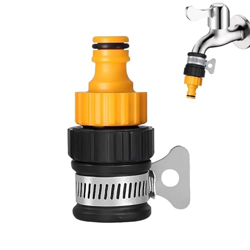 Schlauchhahnverbinder für Schlauchrohr - Verstellbarer Küchenarmatur Schlauchadapter - Universal Wasserhahn auf Schlauchverbinder für Innen & Außen - Einfache Montage für Garten, Spüle und Autowäsche von KRENIE