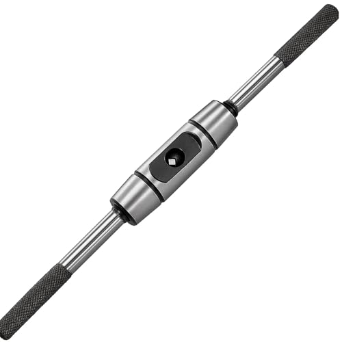 Verstellbarer Windeisen Griff für metrische M3-M6-Gewindebohrer - Gewindeschneidwerkzeug zum Gewindeschneiden & Reiben - Druckgusskörper Gewindebohrer Halter für Handgewindebohrer von KRENIE
