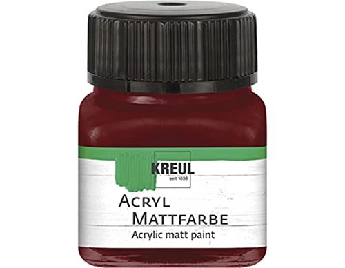 KREUL 75256 - Acryl Mattfarbe, maron im 20 ml Glas, cremig deckende, schnelltrocknende Farbe auf Wasserbasis, für viele verschiedene Untergründe geeignet von Kreul