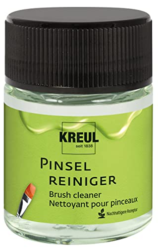 KREUL 86170 - Pinselreiniger, 50 ml, biobasierter Pinselreiniger auf Zellulosebasis, geruchsarm, lösungsmittelfrei, biologisch abbaubar, reinigt schonend Pinsel & Malwerkzeuge von KREUL
