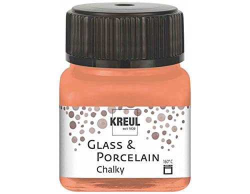 KREUL 16633 - Glass & Porcelain Chalky Terracotta Earth, 20 ml Glas, sanft - matte Glas- und Porzellanmalfarbe auf Wasserbasis, schnelltrocknend, deckend von Kreul