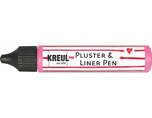 KREUL 49806 - Pluster und Liner Pen pink, 29 ml, Plusterfarbe zum Dekorieren und Verzieren, für Dekoeffekte durch aufplustern im Backofen, mit Bügeleisen oder Fön von Kreul