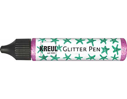 KREUL 49842 - Glitter Pen fuchsia, Glitzer Effektfarbe im handlichen 29 ml Pen, zum Verzieren, Beschriften und Dekorieren von vielfältigen Materialien, hergestellt auf Wasserbasis von Kreul