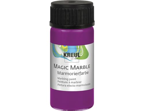 KREUL 73208 - Magic Marble Marmorierfarbe, 20 ml Glas in magenta, farbbrillante Tauchmarmorierfarbe für zufällige Musterungen und einzigartige Farbeffekte von Kreul