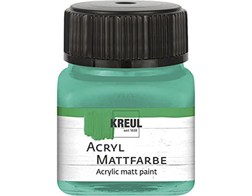 KREUL 75243 - Acryl Mattfarbe, mintgrün im 20 ml Glas, cremig deckende, schnelltrocknende Farbe auf Wasserbasis, für viele verschiedene Untergründe geeignet von Kreul