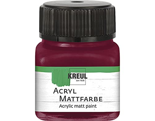 KREUL 75269 - Acryl Mattfarbe, weinrot im 20 ml Glas, cremig deckende, schnelltrocknende Farbe auf Wasserbasis, für viele verschiedene Untergründe geeignet KREUL 75269 - Acryl Mattfarbe, weinrot im 20 ml Glas, cremig deckende, schnelltrocknende Farbe auf Wasserbasis, für viele verschiedene Untergründe geeignet von Kreul