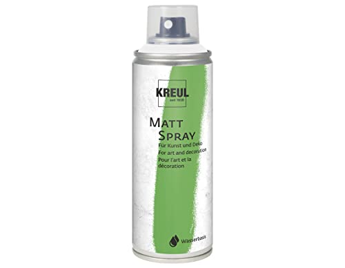 KREUL 76311 - Farbspray weiß, 200 ml, klassisch matte Sprühfarbe auf Wasserbasis, hochpigmentiert und wasserfest, styropofest, für Innen und Außen von Kreul