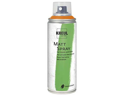 KREUL 76313 - Farbspray orange, 200 ml, klassisch matte Sprühfarbe auf Wasserbasis hochpigmentiert und wasserfest styropofest für Innen und Außen von Kreul