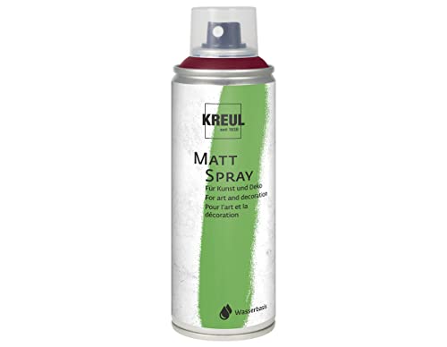 KREUL 76316 - Farbspray weinrot, 200 ml, klassisch matte Sprühfarbe auf Wasserbasis hochpigmentiert und wasserfest styropofest für Innen und Außen von Kreul