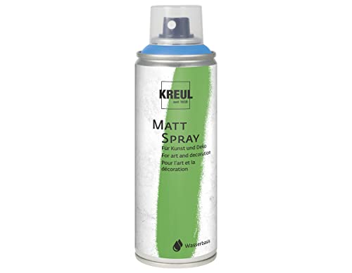 KREUL 76319 - Farbspray himmelblau, 200 ml, klassisch matte Sprühfarbe auf Wasserbasis hochpigmentiert und wasserfest styropofest für Innen und Außen von Kreul