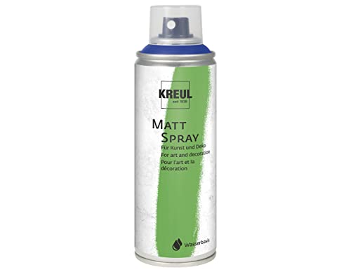 KREUL 76320 - Farbspray blau, 200 ml, klassisch matte Sprühfarbe auf Wasserbasis hochpigmentiert und wasserfest styropofest für Innen und Außen von Kreul