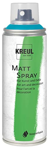 KREUL 76322 - Farbspray türkis, 200 ml, klassisch matte Sprühfarbe auf Wasserbasis hochpigmentiert und wasserfest styropofest für Innen und Außen von Kreul