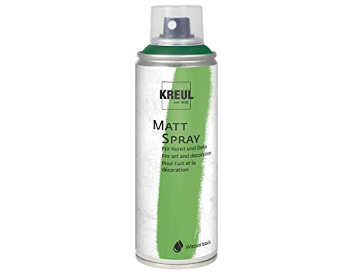 KREUL 76323 - Farbspray hellgrün, 200 ml, klassisch matte Sprühfarbe auf Wasserbasis hochpigmentiert und wasserfest styropofest für Innen und Außen von Kreul