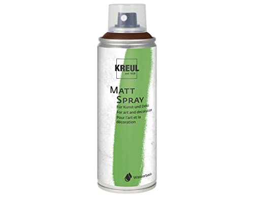 KREUL 76325 - Farbspray schokobraun, 200 ml, klassisch matte Sprühfarbe auf Wasserbasis hochpigmentiert und wasserfest styropofest für Innen und Außen von Kreul