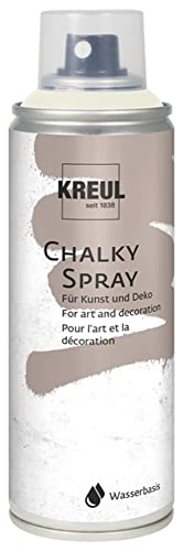 KREUL 76352 - Chalky Spray white cotton, 200 ml, matte Sprühfarbe mit Kreideoptik auf Wasserbasis, hochpigmentiert und wasserfest, für Innen und Außen von Kreul